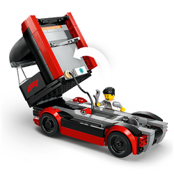 LEGO CITY CIĘŻARÓWKA Z LAWETĄ BOLIDY F1 WYŚCIGÓWKI FIGURKI 1086 EL. 60445