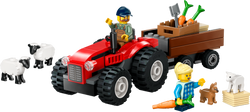 LEGO CITY CZERWONY TRAKTOR Z PRZYCZEPĄ CIĄGNIK OWIECZKI ROLNIK FARMA 60461