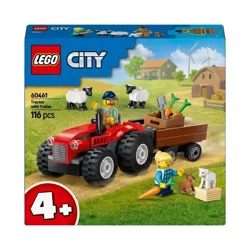 LEGO CITY CZERWONY TRAKTOR Z PRZYCZEPĄ CIĄGNIK OWIECZKI ROLNIK FARMA 60461