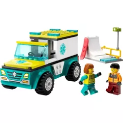 LEGO CITY KARETKA I SNOWBOARDZISTA POGOTOWIE FIGURKI AKCESORIA 79 EL. 60403