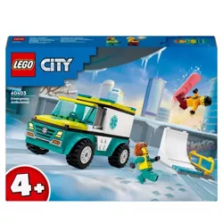 LEGO CITY KARETKA I SNOWBOARDZISTA POGOTOWIE FIGURKI AKCESORIA 79 EL. 60403