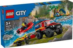 LEGO CITY TERENOWY WÓZ STRAŻACKI Z ŁODZIĄ RATUNKOWĄ STRAŻ POŻARNA 60412