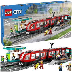 LEGO CITY TRAMWAJ MIEJSKI ZE STACJĄ POCIĄG KOLEJKA PRZYSTANEK 60423