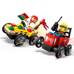 LEGO CITY ZESTAW WYŚCIGÓWEK PIZZA KONTRA WÓZ STRAŻACKI 70 ELEMENTÓW 60458