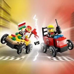 LEGO CITY ZESTAW WYŚCIGÓWEK PIZZA KONTRA WÓZ STRAŻACKI 70 ELEMENTÓW 60458