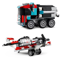 LEGO CREATOR 3W1 CIĘŻARÓWKA Z PLATFORMĄ I HELIKOPTEREM AUTO CYSTERNA 31146