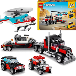 LEGO CREATOR 3W1 CIĘŻARÓWKA Z PLATFORMĄ I HELIKOPTEREM AUTO CYSTERNA 31146