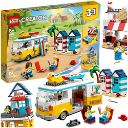 LEGO CREATOR 3W1 KAMPER NA PLAŻY DOMEK LODZIARNIA AUTKO KLOCKI 31138