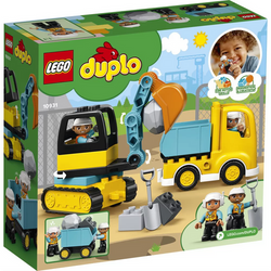 LEGO DUPLO CIĘŻARÓWKA KOPARKA GĄSIENICOWA BUDOWA DUŻE KLOCKI 10931