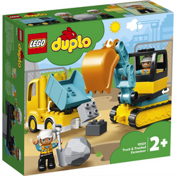 LEGO DUPLO CIĘŻARÓWKA KOPARKA GĄSIENICOWA BUDOWA DUŻE KLOCKI 10931