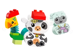 LEGO DUPLO POCIĄG ZE ZWIERZĄTKAMI KONIK OWIECZKA KRÓWKA DUŻE KLOCKI 10412