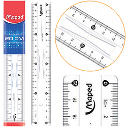 LINIJKA 20 cm Z UCHWYTEM PRZEZROCZYSTA PLASTIKOWA SZKOLNA BIUROWA MAPED