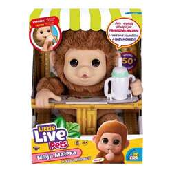 LITTLE LIVE PETS INTERAKTYWNA MASKOTKA MAŁPKA 50 DŹWIĘKÓW I REAKCJI COBI