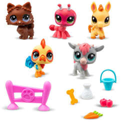 LITTLEST PET SHOP FIGURKI ZWIERZĄTKA FARMA NA WSI 5 FIGUREK AKCESORIA