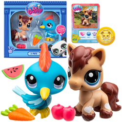 LITTLEST PET SHOP ZESTAW FIGUREK KUCYK DZIĘCIOŁ FIGURKI ZWIERZAKI AKCESORIA