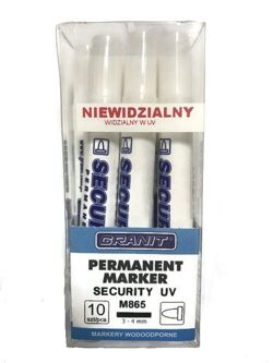 MARKER NIEWIDZIALNY SECURITY UV PISAK WODOODPORNY BEZBARWNY GRANIT