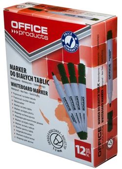 MARKER SUCHOŚCIERALNY OFFICE PRODUCTS ZIELONY DO TABLIC 12 sztuk OKRĄGŁY