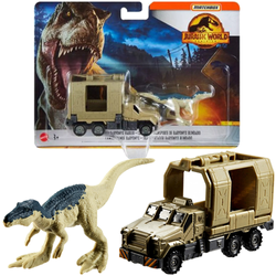 MATCHBOX JURASSIC WORLD CIĘŻARÓWKA Z BARIONYKSEM DINOZAUR PARK JURAJSKI