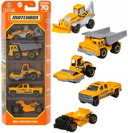 MATCHBOX SAMOCHODZIKI METALOWE MATTEL 5W1 AUTKA MBX CONSTRUCTION HKY21