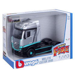 MERCEDES ACTROS CIĘŻARÓWKA SAMOCHÓD METALOWY TIR SREBRNY AUTO BBURAGO 1:43