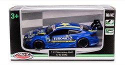 MERCEDES AMG C 63 DTM NIEBIESKI SAMOCHÓD MODEL METALOWY POJAZD NAPĘD 1:43