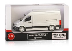 MERCEDES BENZ SPRINTER SREBRNY SAMOCHÓD DOSTAWCZY METALOWY POJAZD 1:32