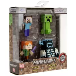 MINECRAFT FIGURKI METALOWE KOLEKCJONERSKIE 4 SZT. STEVE ALEX CREEPER WARDEN