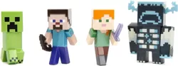 MINECRAFT FIGURKI METALOWE KOLEKCJONERSKIE 4 SZT. STEVE ALEX CREEPER WARDEN