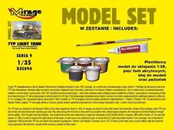 MODEL DO SKLEJANIA POLSKI CZOŁG LEKKI 7TP DWUWIEŻOWY 1:35 MIRAGE HOBBY