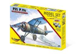 MODEL DO SKLEJANIA POLSKI SAMOLOT MYŚLIWSKI PZL P.11c 1:48 MIRAGE HOBBY