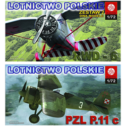 MODEL DO SKLEJANIA SAMOLOT PZL P.11 C RWD-6 2w1 1:72 PLASTYK