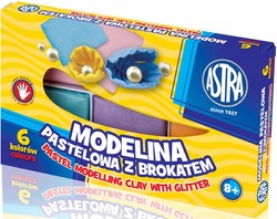 MODELINA PASTELOWA Z BROKATEM 6 KOLORÓW - ASTRA