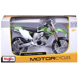 MOTOCYKL KAWASAKI KX 450F MODEL POJAZDU MOTOCYKL MOTOR KOLEKCJONERSKI 1:12 