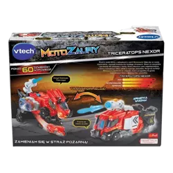 MOTOZAURY DINOZAUR TRANSFORMUJĄCY VTECH TRICERATOPS NEXOR STRAŻ POŻARNA