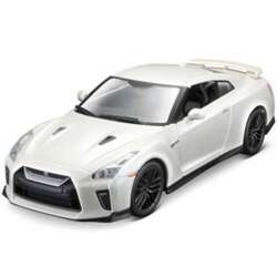 NISSAN GT-R BIAŁY SAMOCHÓD METALOWY AUTO MODEL KOLEKCJONERSKI BBURAGO 1:43