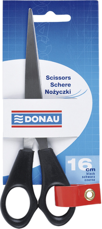 NOŻYCZKI BIUROWE KLASYCZNE UNIWERSALNE NIERDZEWNE 16 cm DONAU