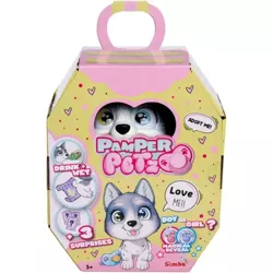 PAMPER PETZ INTERAKTYWNY PIESEK HUSKY Z PIELUSZKĄ PIJE SIKA AKCESORIA SIMBA