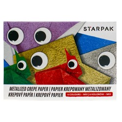 PAPIER KREPOWANY METALIZOWANY C5 TECZKA 6 KOLOLRÓW STARPAK