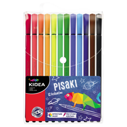 PISAKI W ETUI MAZAKI FLAMASTRY 12 KOLORÓW - KIDEA