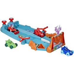 PJ MASKS PIDŻAMERSI TOR WYŚCIGOWY Z 4 POJAZDAMI AUTKA FIGURKI ZESTAW HASBRO