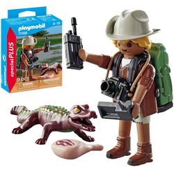 PLAYMOBIL BADACZ Z ALIGATOREM FIGURKA AKCESORIA SPECIAL PLUS 9 EL.