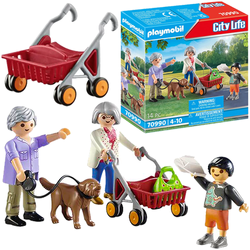 PLAYMOBIL CITY LIFE DZIADKOWIE Z WNUCZKIEM NA SPACERZE FIGURKI BABCIA