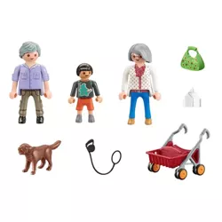 PLAYMOBIL CITY LIFE DZIADKOWIE Z WNUCZKIEM NA SPACERZE FIGURKI BABCIA