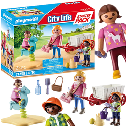 PLAYMOBIL CITY LIFE OPIEKUNKA Z WÓZKIEM FIGURKI PLAC ZABAW PIASKOWNICA