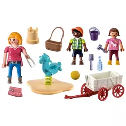 PLAYMOBIL CITY LIFE OPIEKUNKA Z WÓZKIEM FIGURKI PLAC ZABAW PIASKOWNICA