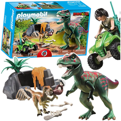 PLAYMOBIL DINOS ATAK T-REXA RUCHOMY DINOZAUR QUAD Z NAPĘDEM FIGURKI