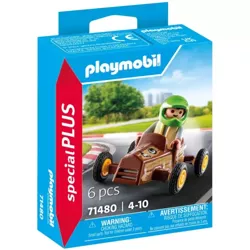 PLAYMOBIL DZIECKO Z GOKARTEM AUTO WYŚCIGOWE FIGURKA KASK SPECIAL PLUS 6 EL.