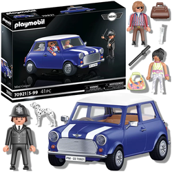 PLAYMOBIL MINI COOPER POLICJANT SAMOCHÓD AUTO OTWIERANY DACH PIESEK FIGURKI