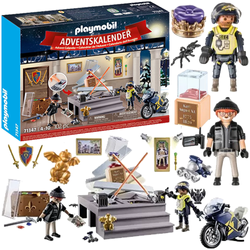 PLAYMOBIL POLICJA KALENDARZ ADWENTOWY KRADZIEŻ W MUZEUM FIGURKI MOTOCYKL