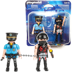 PLAYMOBIL POLICJANT I ZŁODZIEJ WŁAMYWACZ KAJDANKI FIGURKI AKCESORIA